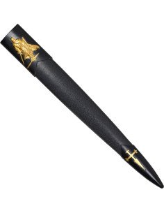 Daga templaria decorativa mango dorado con vaina (37 cm.) 2