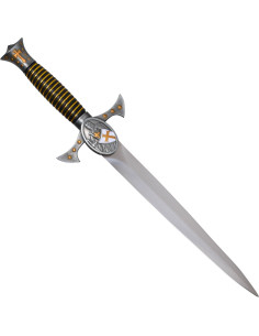 Templerritter dekorativer Templerdolch mit Scheide (37 cm).