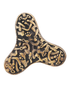 Vikingbroche met klaverfibula in messing