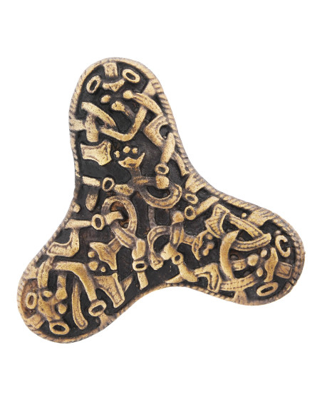 Vikingebroche med kløverfibula i messing