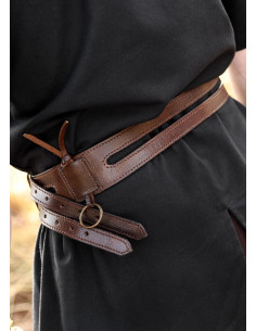 Unisex dubbele middeleeuwse riem, van leer 2