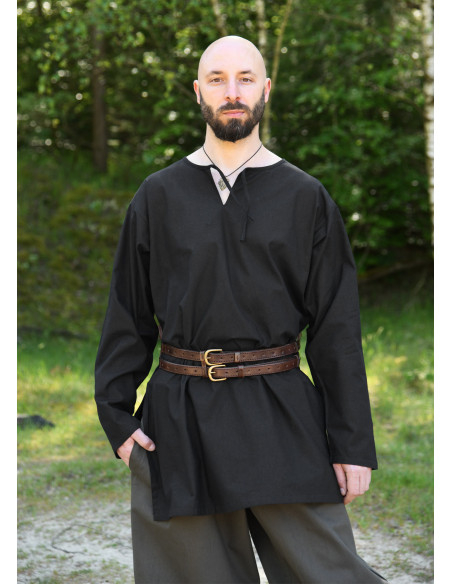 Cinturón medieval doble Unisex, en piel