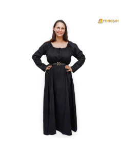 Mittelalterliches langes Kleid Modell Maiden, schwarz