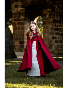 Mittelalterlicher Kinderumhang lang Modell Agnes, rot
