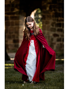 Mittelalterlicher Kinderumhang lang Modell Agnes, rot 2