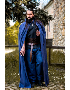 Capa medieval azul larga