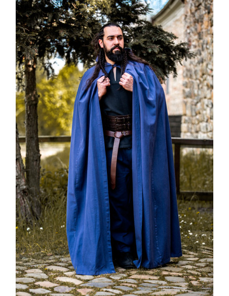 Capa medieval azul larga