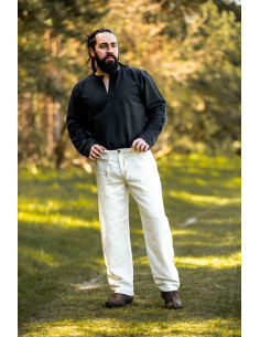 Dirk middeleeuwse broek, naturel witte kleur