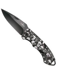 Navaja de campo Third empuñadura calaveras (21,2 cm.)