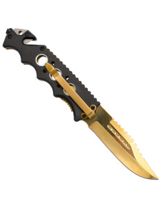 Drittes taktisches Messer mit Totenkopf-Design, Gold... 2