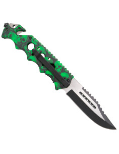 Navaja táctica Third diseño calavera, color verde (21,2 cm.) 2