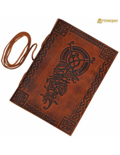 Ledertagebuch mit keltischen Knoten, handgefertigt