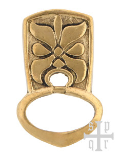 Hebilla de cinturón medieval de latón (3,7x2,3 cm.)