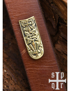 Punta de cinturón vikingo de latón para decorar 2