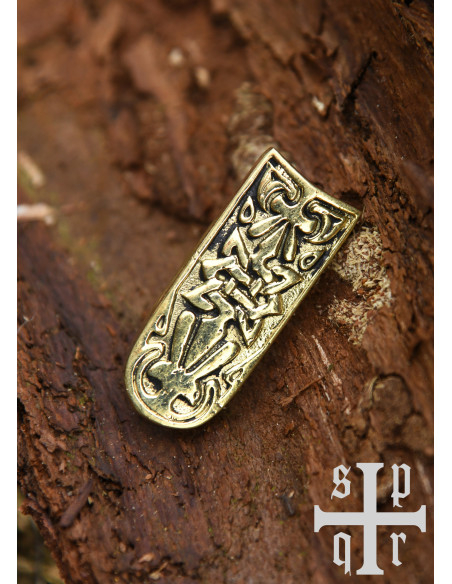 Punta de cinturón vikingo de latón...
