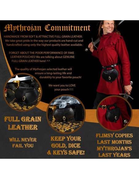 Bolso vikingo-medieval cuero para...