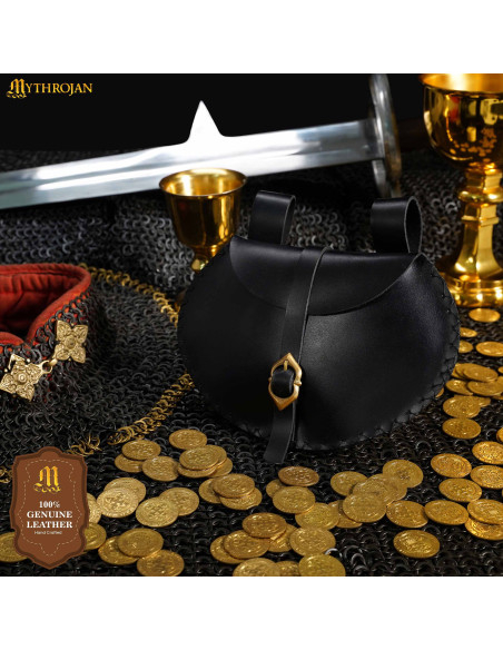 Bolso vikingo-medieval cuero para...