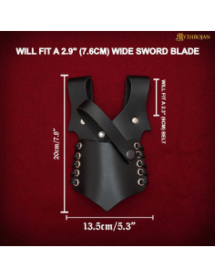 Baldric voor zwaarden en dolken in het zwart (21,5 x 12,7... 2