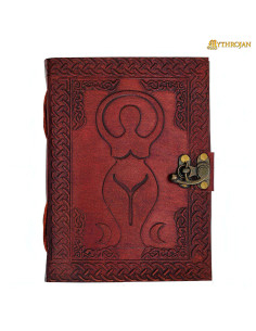 Diario medieval cuero hecho a mano modelo Diosa