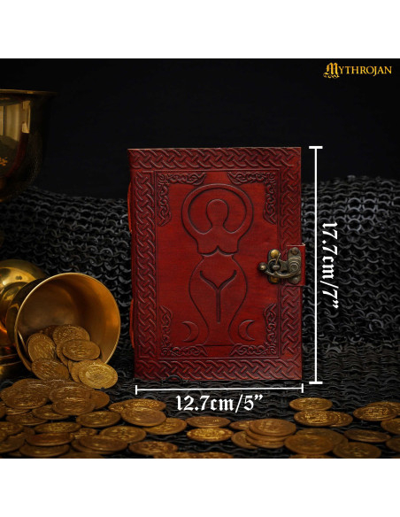 Middelalderlig håndlavet læderdagbog...