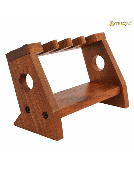 Middeleeuwse houten geweerstandaard