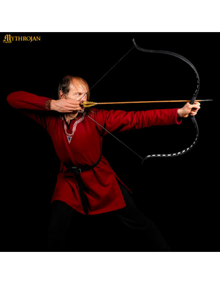 Middelalderlig sort læderbælte med ring