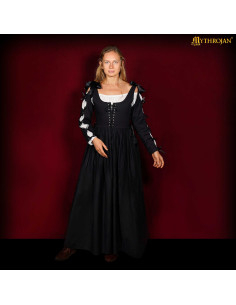 Ierse middeleeuwse renaissancejurk, zwarte kleur 2