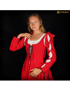 Irisches mittelalterliches Renaissancekleid, rote Farbe 2