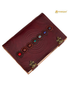 Middelalderlig håndlavet læderjournal Sevenstone model