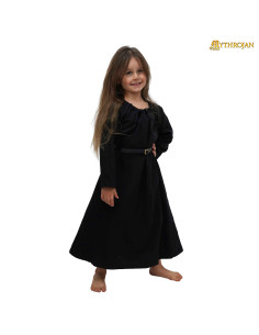 Mittelalterkleid für Mädchen, Maiden-Modell, schwarz