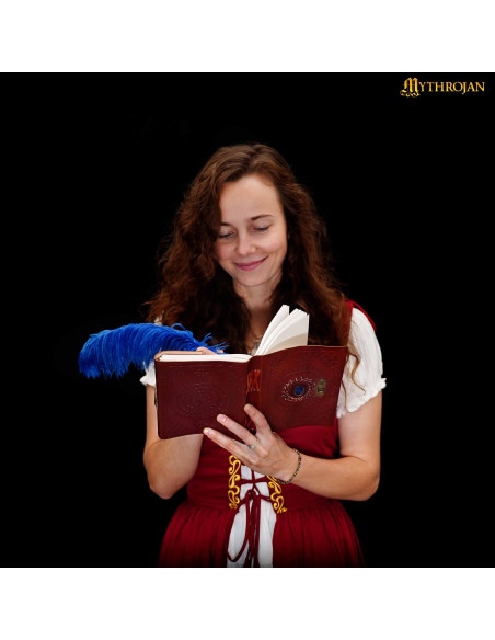 Middelalderhåndlavet læderdagbog med...