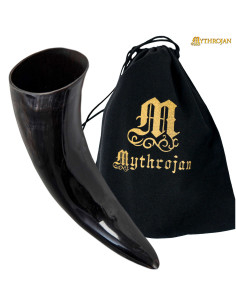 Cuerno vikingo para beber con bolsa (400 ml.)