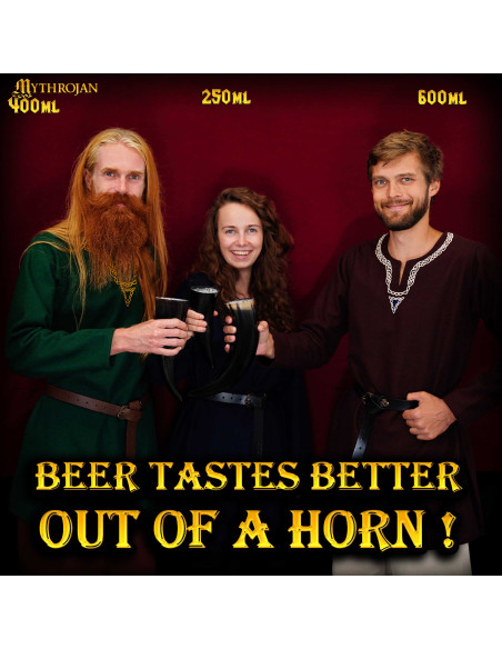 Cuerno vikingo para beber con bolsa...