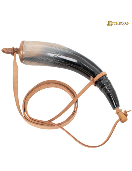 Polvorera medieval de cuerno...