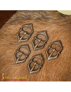 Set 5 hebillas envejecidas para correas de armaduras 2
