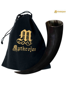 Cuerno vikingo para beber, con bolsa (600 ml.)
