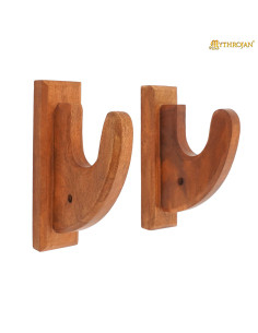 Soporte de pared en madera para colgar pistolas o rifles