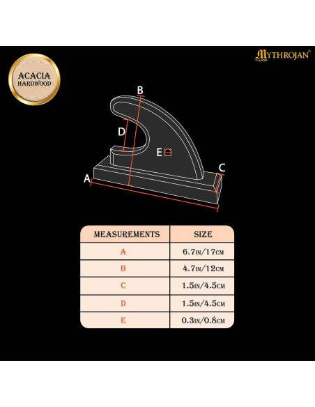 Houten muurbeugel om pistolen of...