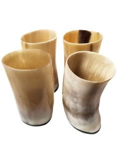 Sæt med 4 drikkeglas fra vikingehorn (150 ml.)