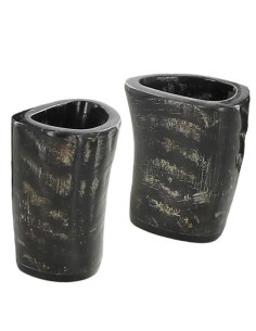 Set van 2 Viking drinkglazen van buffelhoorn