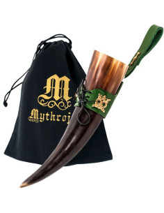 Viking drinkhoorn Lady Elegant groen baldric (250 ml.)