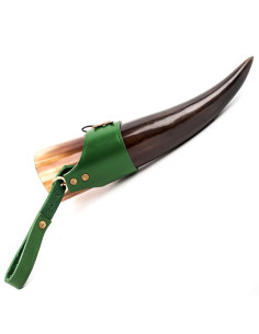 Viking drinkhoorn Lady Elegant groen baldric (250 ml.) 2