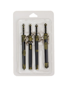 Set de 4 llaveros espadas medievales pequeñas con vaina