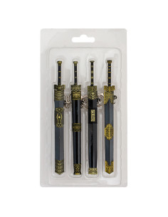 Set de 4 llaveros espadas medievales medianas con vaina
