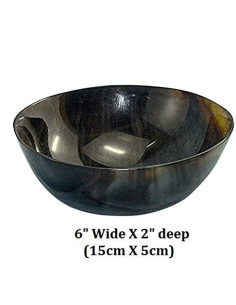 Middeleeuwse handgemaakte kom van natuurlijk gewei (15 cm.) 2