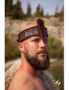 Diadema de la fuerza, con protección de nariz, marrón oscura