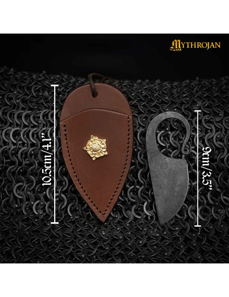 Håndlavet keltisk kniv brun læderetui