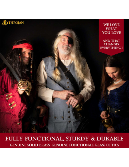 Piraatspion in messing met houten...