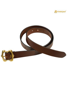 Mittelalterlicher Renaissance-Gürtel aus braunem Leder