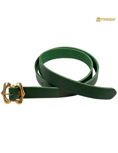 Cinturón medieval Renacentista en cuero, color verde